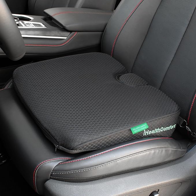 ( 16x13.7 inches Wedge Seat Cushion for Car and Truck,Portable Memory Foam Seat Cushion for Tailbone Stress Back Pain Relief