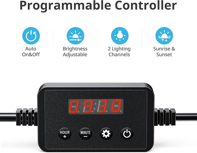 NICREW ClassicLED Plus LED Aquarium Light with Timer, 21 Watts, for 30 to 36 Inch Fish Tank Light, Daylight and Moonlight Cycle