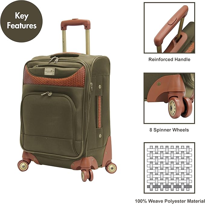 Pathfinder Carry-On Luggage with Spinner Wheels Softside Expandable 20-In Suitcase