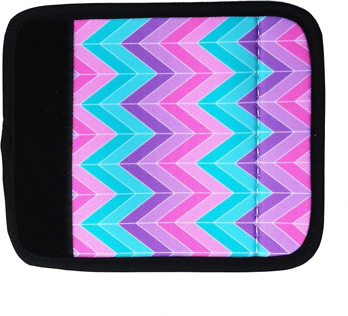Luggage Handle Wrap for Suitcase-Printed Bright Neoprene Luggage Tags/Grips/Identifiers/Markers/Covers/Gripper for Suitcases Carry On Bags 5 Packs (Chevron01)