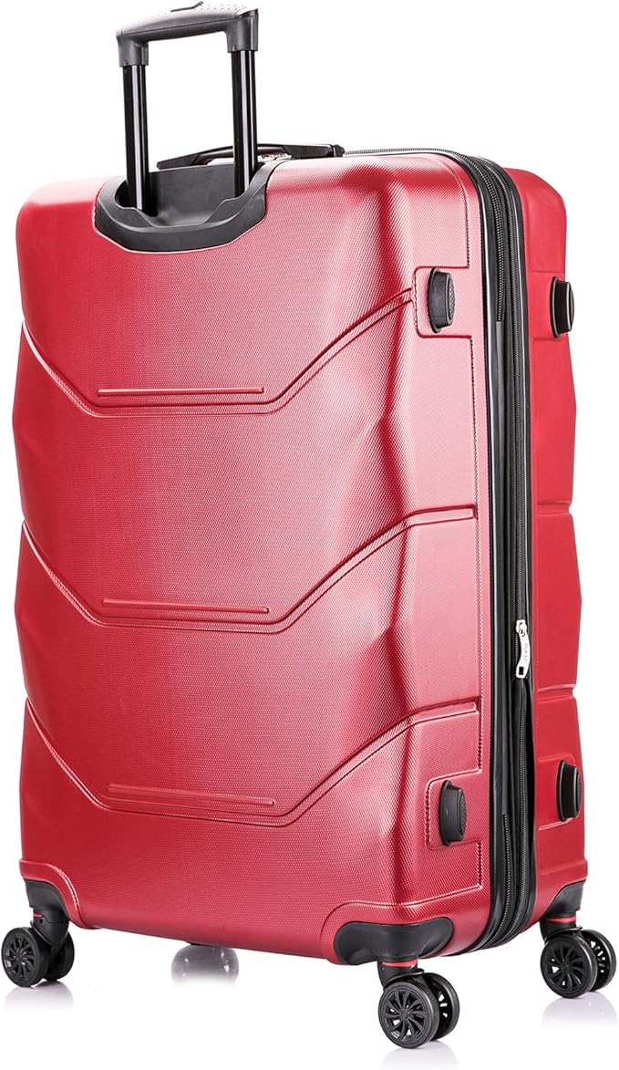 DUKAP ZONIX Luggage with Spinner Wheels | Durable Lightweight Hardside Suitcase Spacious Travel Bag with Handle and Trolley | 30 Inch Large Checked Luggage | Wine