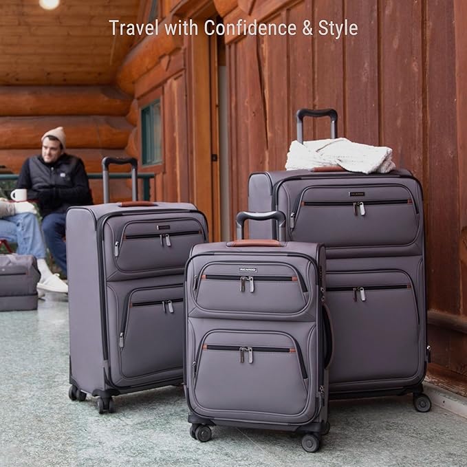 Ricardo Beverly Hills Montecito 3.0 Softside Luggage Collection – Expandable Suitcases with Wheels and TSA Lock, 29" Large Check-In, French Gray