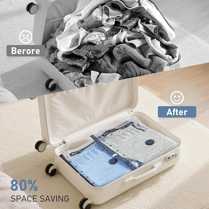 15 Pack Travel Vacuum Storage Bags with Rechargeable Electric Pump, Compression Packing Seal Bag for Luggage and Suitcase, 5 Small + 5 Medium + 5 Large Space Saver Bags for Clothing Travel