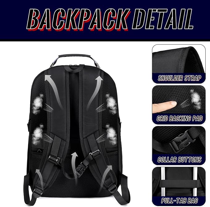 Extra Large Laptop Backpack with LifetimeWarranty,Gaming Laptop Travel Bag Fits 18.4-19" Laptops,TSA Friendly Travel Rucksack for Men Women, Big TSA Airline Approved Work Computer Bag, Black