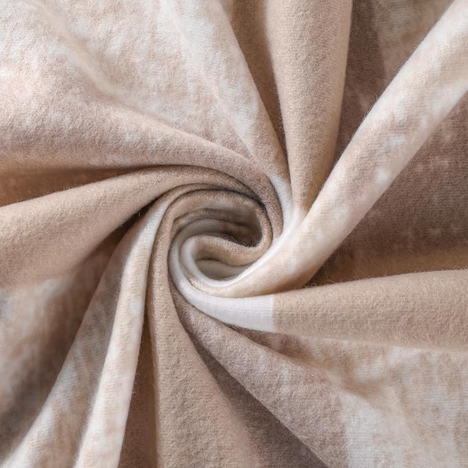 CAI TENG Fleece Throw Blankets Lightweight Warm Soft Cozy Kids Blanket Pet-Friendly Bulk Fleece Blanket Solid for Home, Bed, Sofa, Dorm, Office, Gifts, Outdoor Plaid Beige 6 Pack 50 x 60 inch