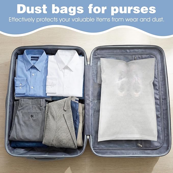 100 Pcs 15.7" x 23.6" Thickened Large Dust Bags for Shoes, Handbags, and Travel Storage, Non-Woven Fabric Shoe Bags, Portable Storage Organizer for Closet, Boots, and Accessories