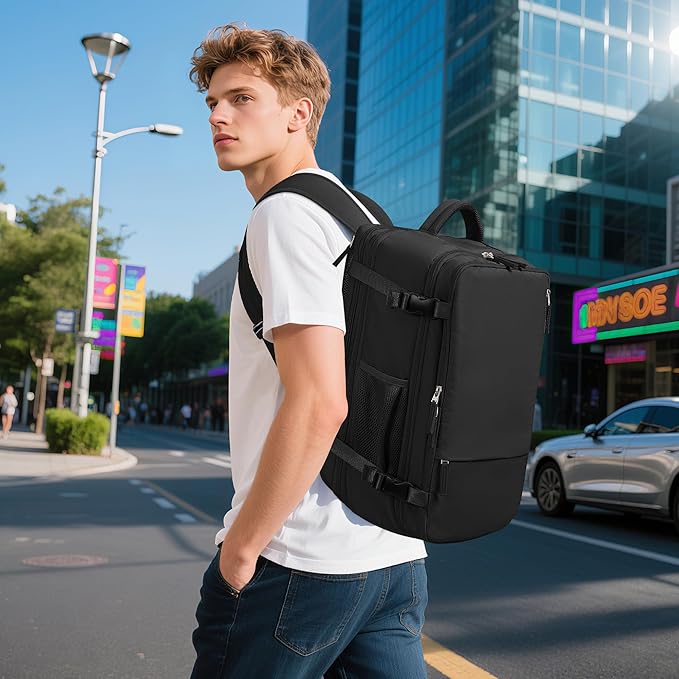 Large Travel Backpack for Women Men, Expandable 40L Carry On Backpack, 17 Inch Laptop Backpack College Bookbag, Waterproof Travel bag as Person Item Flight Approved