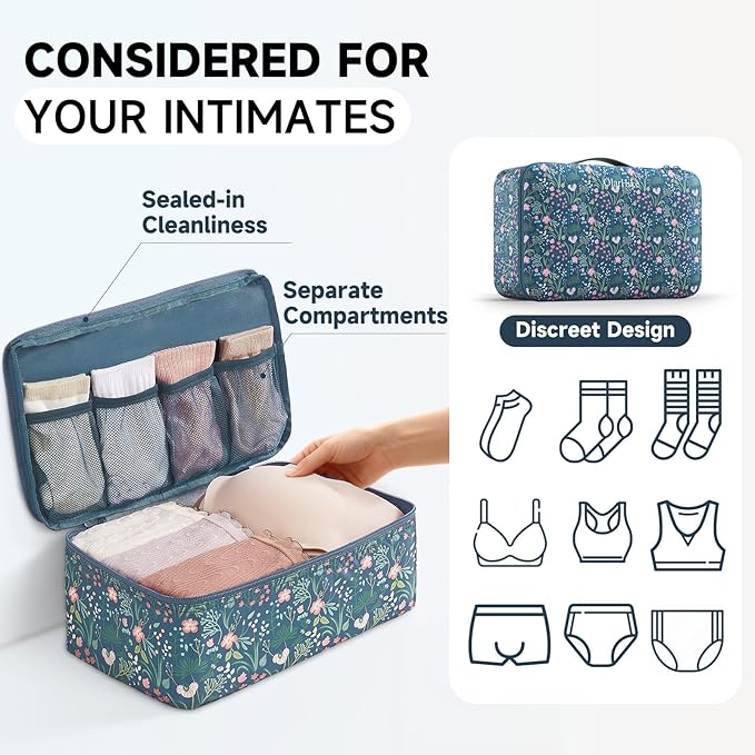 11 Set Packing Cubes for Travel,Gifts for Women Mom Kids,TSA Approved Bags for Makeup,Cosmetic,Toiletry, Suitcase Organizers for Checked Luggage,Cruise Essentials,Airplane Accessories,Dark Blue Floral