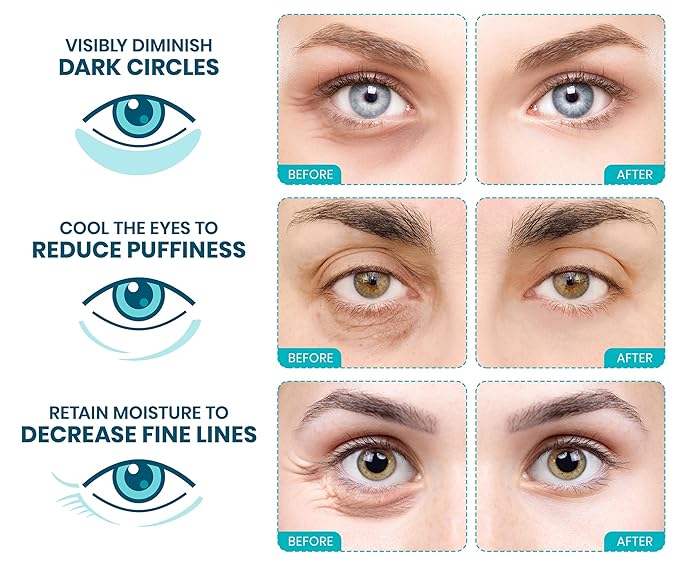 Stylia Collagen & Vitamin C Under Eye Patches for Puffy Eyes & Dark Circles - Depuffing, Hydrating & Firming Under Eye Mask with Hyaluronic Acid - Stocking Stuffers for Teen Girls, Vegan (6 Pairs)