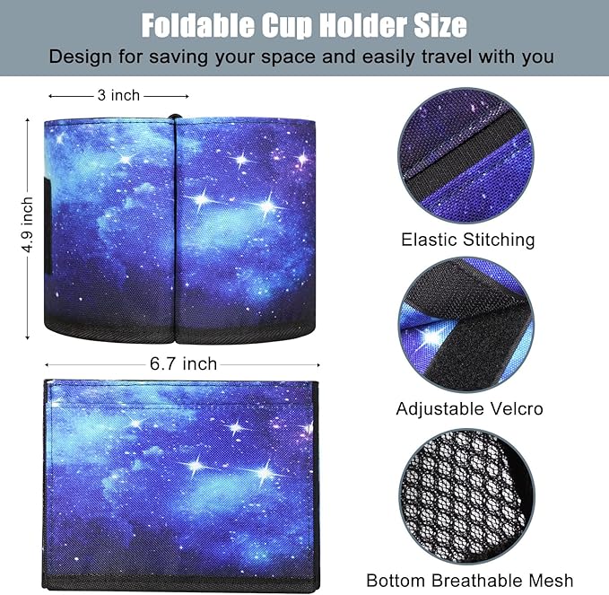 ACdream Luggage Cup Holder, Suitcase Drink Carrier, Free Hand Portable Water and Coffee Caddy Attachment, Flight Attendant Gift Gadgets, Airport Travel Accessories for Airplane, Blue Sky