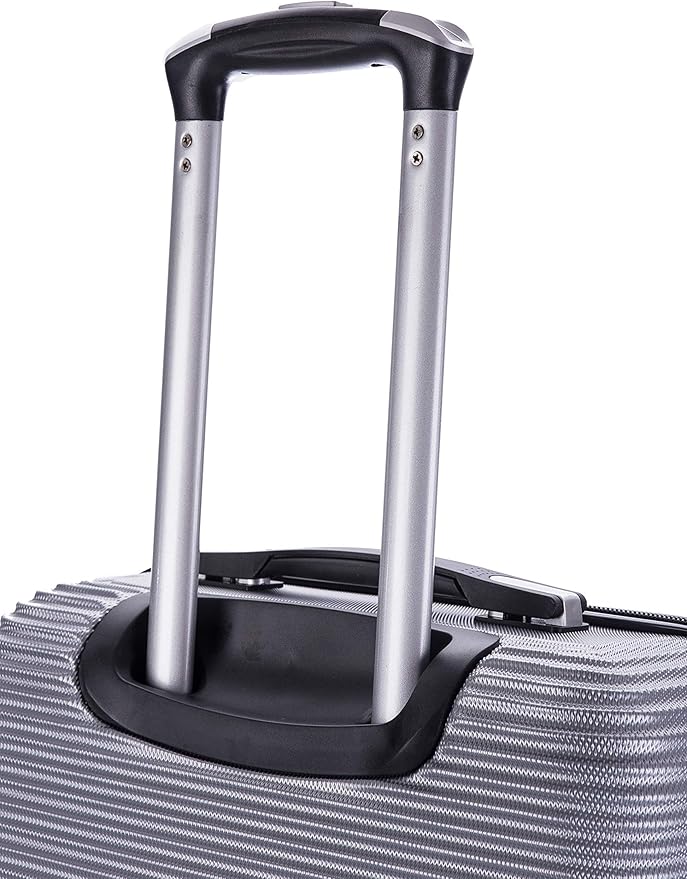 InUSA ROYAL Hardside Luggage Set with Spinner Wheel | Spacious Travel Suitcases with Ergonomic GEL Handle and Studs | (20/28/32) 3 Piece Luggage Set | Silver