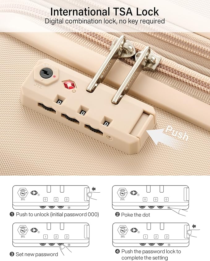 Hanke Expandable Carry On Luggage 22x14x9 Airline Approved, 20 Inch Hard Shell Suitcases with Wheels, Lightweight Travel Luggage Carry On Suitcase for Woman & Men with Tsa Lock(Cuba Sand)