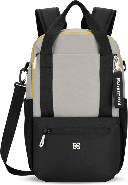 Sherpani Camden, Convertible Backpack, 3 in 1 Tote Bag, 18L Travel Backpack, Crossbody Bag for Women, Cross Body Purse, Travel Gifts, RFID Protection, Fits 13” Laptop (Wasabi Stone)