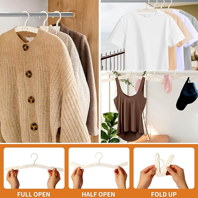 Foldable Travel Hangers 4 Pack Space-Saving ABS - Cruise Essentials 2026 for Cruise Ship & RV