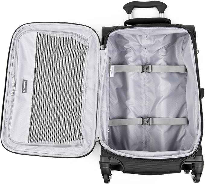 Travelpro Maxlite 5 Softside Expandable Luggage with 4 Spinner Wheels, Lightweight Suitcase, Men and Women, Black, 3-Piece Set (21/25/29)