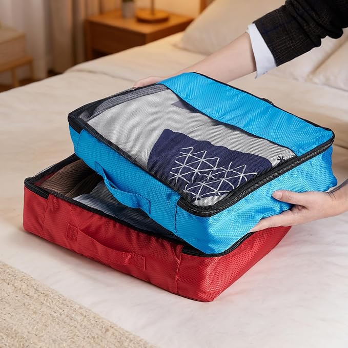 Packing Cubes Travel Storage Set, 5 Piece Luggage Organizer Bags, Multi-Color Compression Bags for Clothes, 15.7x12.2x3.9 Inch