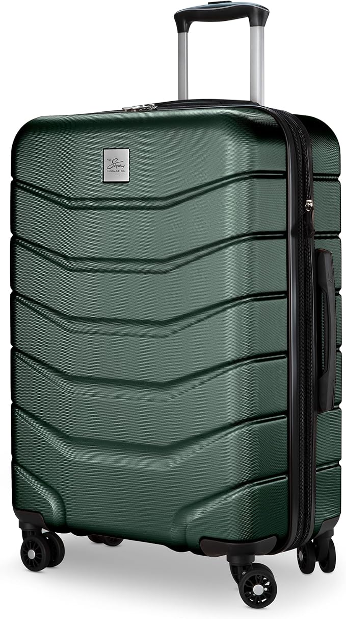 Skyway Luggage Silverton Hardside Collection – Lightweight Durable Suitcases with Wheels, Expandable Luggage for Travel Essentials with TSA Lock, 24-inch Medium Checked, Thyme