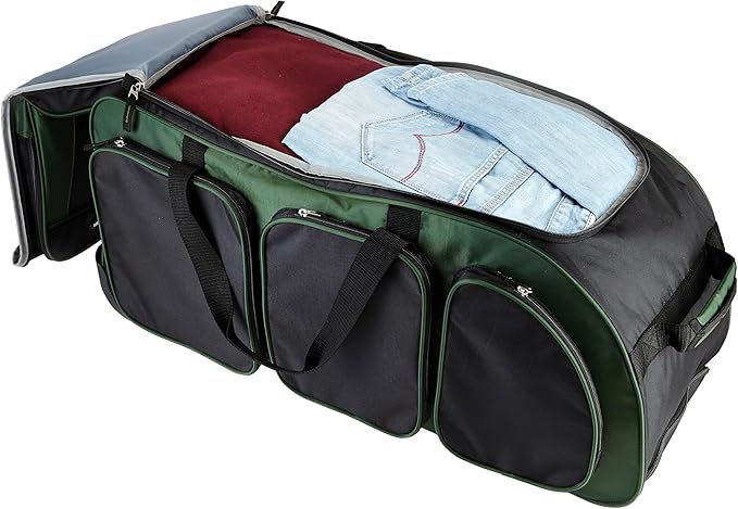 Travelers Club Xpedition 30 Inch Multi-Pocket Upright Rolling Duffel Bag