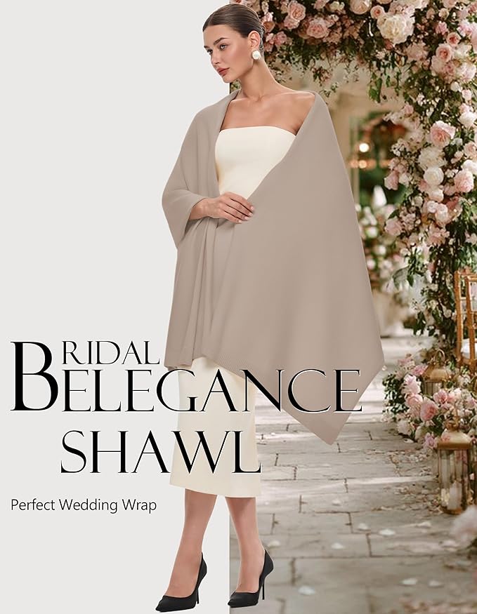 PULI Women's Pashmina Shawl Wraps for Evening Dress Large Scarf Blanket Long Wedding Bridal Winter Warm Shoulder Wrap