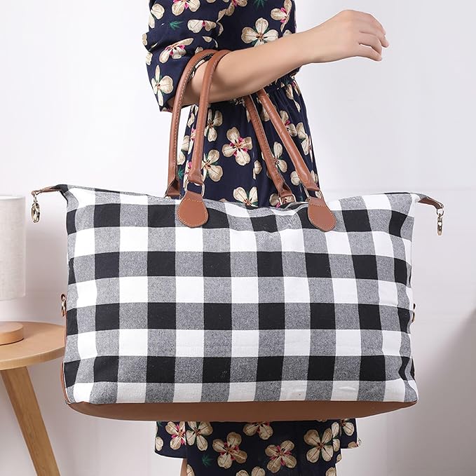 Weekender Bag Duffle Bag For Women Large Travel Tote Bag Overnight Weekend Bags With Shoulder Strap Cow Leopard Atzec…