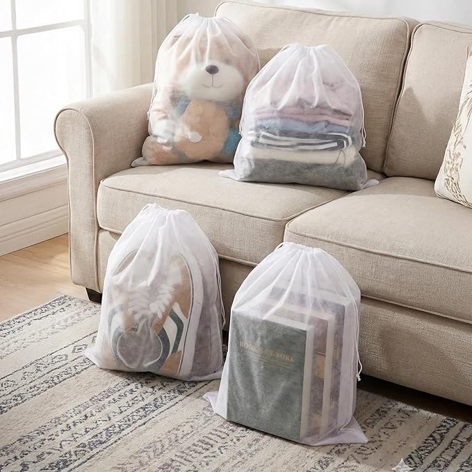 100 Pcs 15.7" x 23.6" Thickened Large Dust Bags for Shoes, Handbags, and Travel Storage, Non-Woven Fabric Shoe Bags, Portable Storage Organizer for Closet, Boots, and Accessories