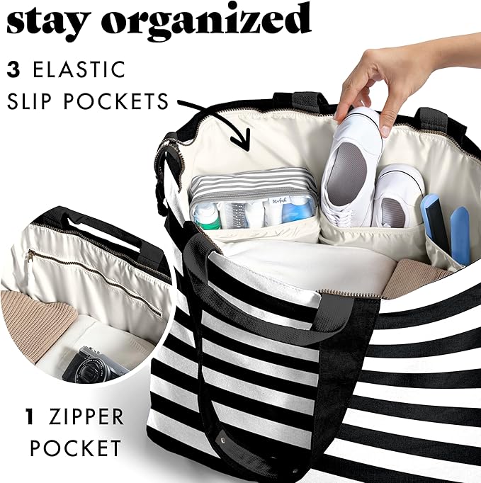 Fit & Fresh Large Beach Bag for Women - Extra Large Travel Tote With Pockets