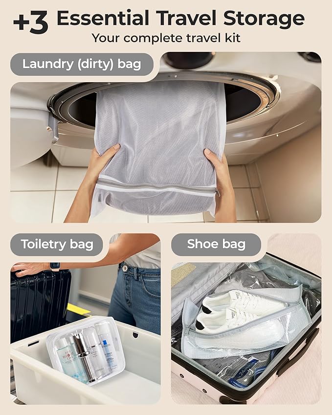 BAGSMART Vacuum Bags for Travel with Rechargeable Air Pump, Portable Space Saver Bags for Travel & Home, Vacuum Compression Seal Bag for Clothing, Blanket, 15 Pack Multicolor