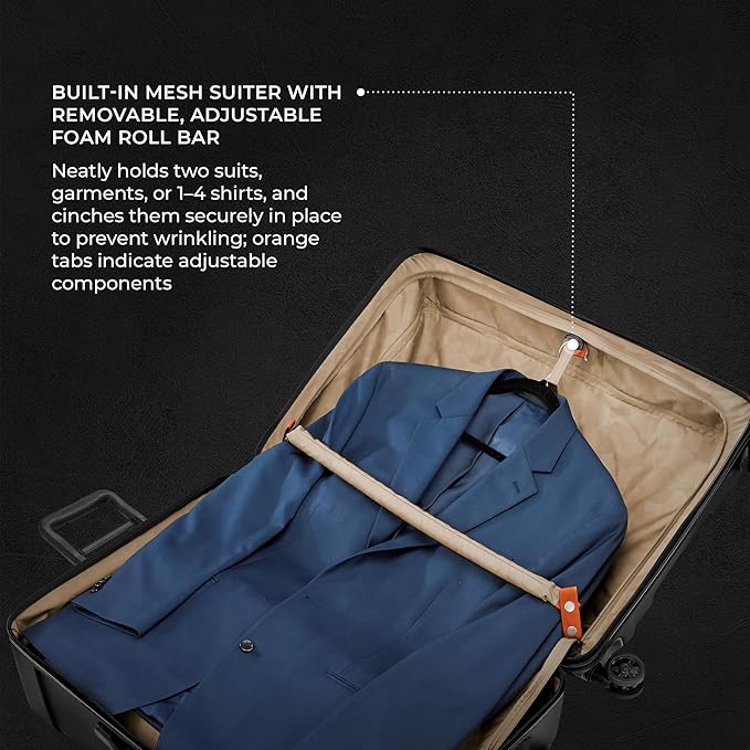 Briggs & Riley 30" Large Spinner - Checked Luggage for Travel, Suitcases with Wheels, Hardside Rolling Bag for Men & Women, Self-Repairing Zipper - Torq Collection, Stealth Black