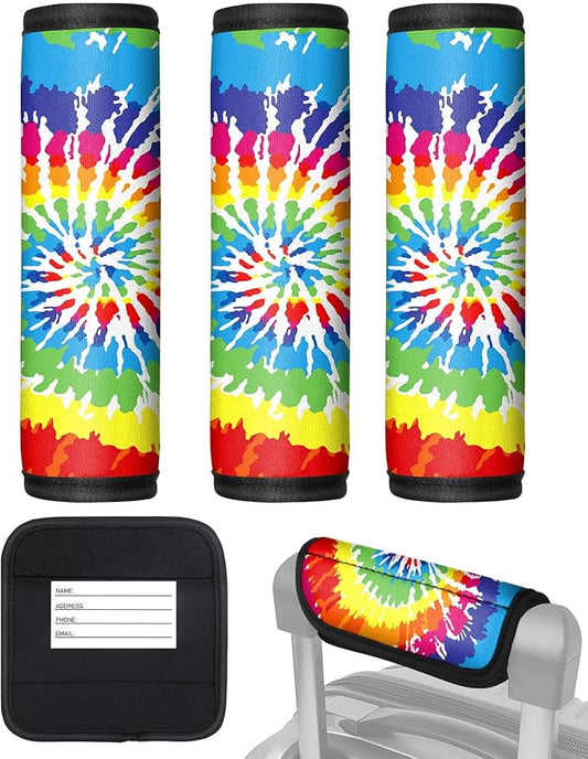 Slohif Luggage Handle Wrap 3Pcs Suitcase Identifier - Bag Strap Cover For Bogg Travel Accessories Easy Identification Bright Marker Sleeve Grips Comfort Neoprene Concealed Tag For Airport Rainbow