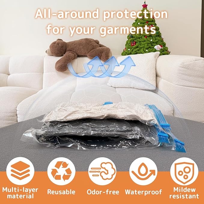 18 Pack Vacuum Bags for Travel with Rechargeable Air Pump, Carry-On Compression Bags for Luggage and Suitcase, Space Saver Storage for Clothing and Travel Organization