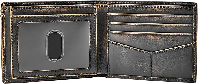 Fossil Men's Everett Leather Bifold with Flip ID Wallet