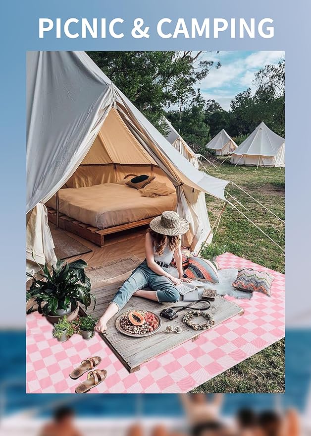 Antfuny Giant Beach Towel Blanket Autumn Outing Stuff for Women & Men Road Trip Camping Gear Ship Cruise Gear Must Haves Extra Large Airplane Accessories Travel Gadgets XXL Pink Plain Pattern