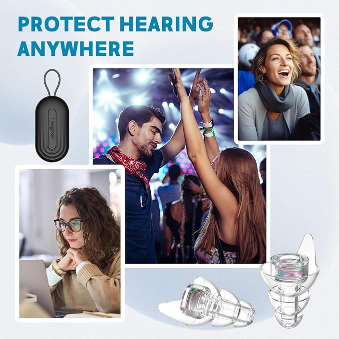 Hearprotek Hi-Fi Spirit Concert Ear Plugs, High Fidelity Silicone Music Earplugs for Concerts, Noise Reduction, Hearing Protection, Motorcycle, Musicians, Rave, Dj, Tinnitus Relief (Medium Size)