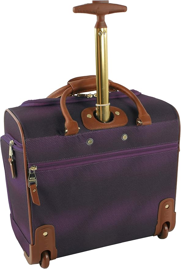 Steve Madden Designer Luggage Collection - 3 Piece Softside Expandable Lightweight Spinner Suitcase Set - Travel Set Includes an Under Seat Bag, 20-Inch Carry on and 28-Inch Checked Suitcase, Shadow