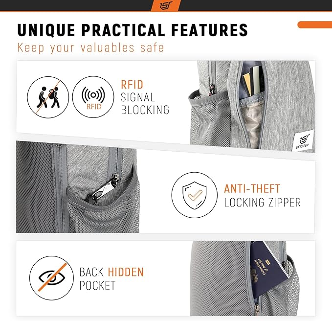 SKYSPER Sling Bag RFID Crossbody Sling Backpack Cross Body Shoulder Travel Bag Hiking Daypack for Women Men(Darkgrey)