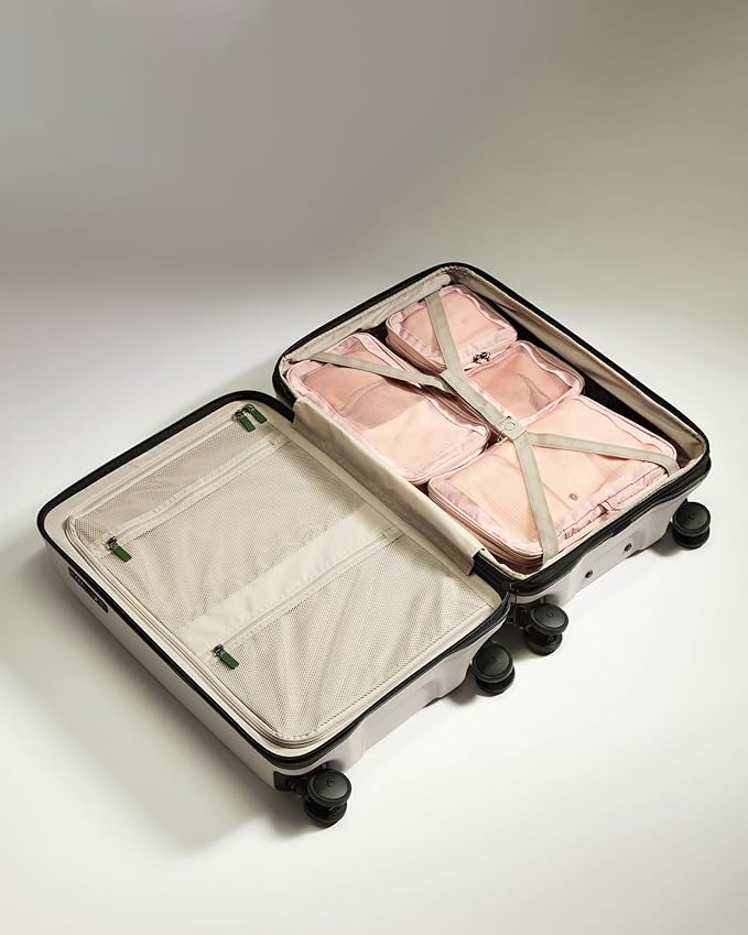 ANTLER - Compression Packing Cubes for Travel, Luggage Organiser for Suitcases or Bags, Travel Accessories, Set of 4, Moorland Pink