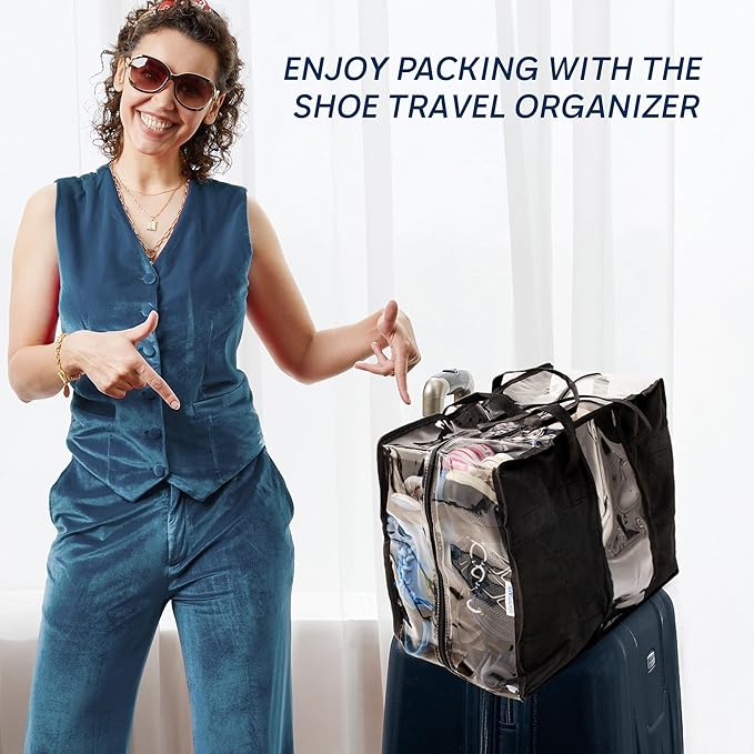 Shoe Travel Bag for Shoes - Travel Shoe Organizer - Portable Luggage Shoes Carrier Sneaker Bag - Shoe Storage Case
