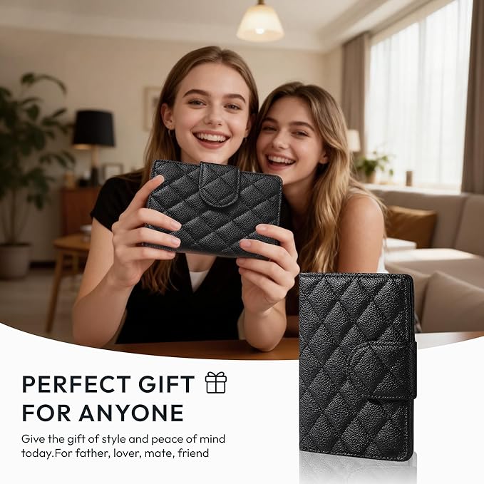 Passport Holder for Travel RFID Passport Holder with Airtag Compact Leather Passport Cover Case with Card Holders SIM Slots Passport Wallet for Women Men Airport Essentials Gift