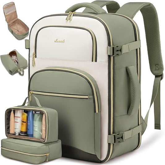 LOVEVOOK Travel Essentials Carry on Backpack 40L Travels Backpack for Women,Waterproof TSA Personal Item Travels Bag Airline Flight Approved,Large Carry on Luggage Laptop Backpack with Packing Cubes