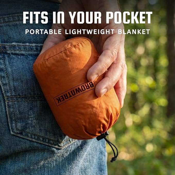 Pocket Blanket (Water Resistant) - Ultralight Sand Proof Beach Mat for Hiking, Festivals, & Travel - Compact Ground Cover Fits 2-4 Adults (Stake Loops Included)