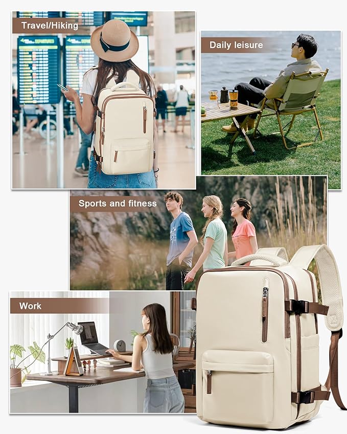 WONHOX Large Travel Backpack Carry on Flight Approved Laptop Work Business Backpack for Women Men Mochila de Viaje