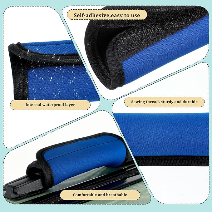 6 Pack Luggage Handle Wraps for Suitcase, 5 Colors Handle Wraps for Easy Identification, Comfortable Grip, Bright Color Comfort Soft Handles Covers