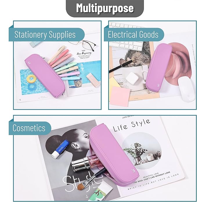 Mr. Pen- Silicone Pencil Case, Dusty Pink Pouch, Small Aesthetic Bag for Women, Makeup Pouch