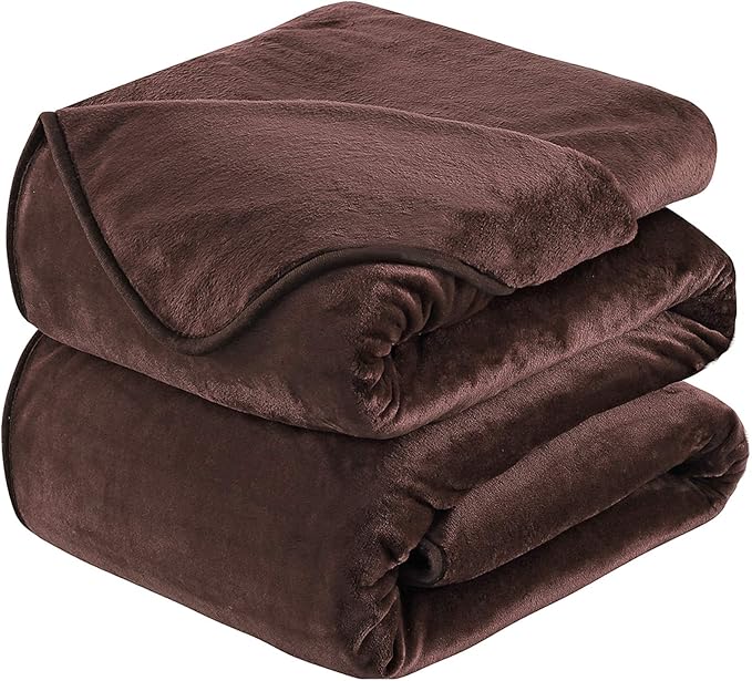 HOZY Soft Blanket Travel Size Fleece Warm Fuzzy Throw Blankets for The Bed Sofa Lightweight 350GSM Travel 50"*61"