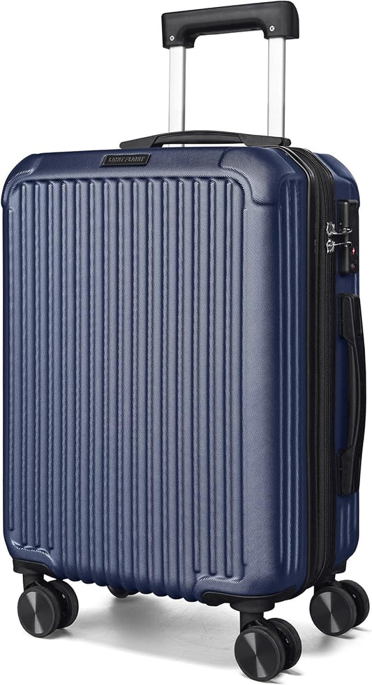 LIGHT FLIGHT Carry On Luggage 22x14x9 Airline Approved, Durable Hard Shell Carry On Suitcases with Wheels, Expandable Hardside Lightweight Travel Luggage with TSA Lock 20 Inch Carry on, Dark Blue