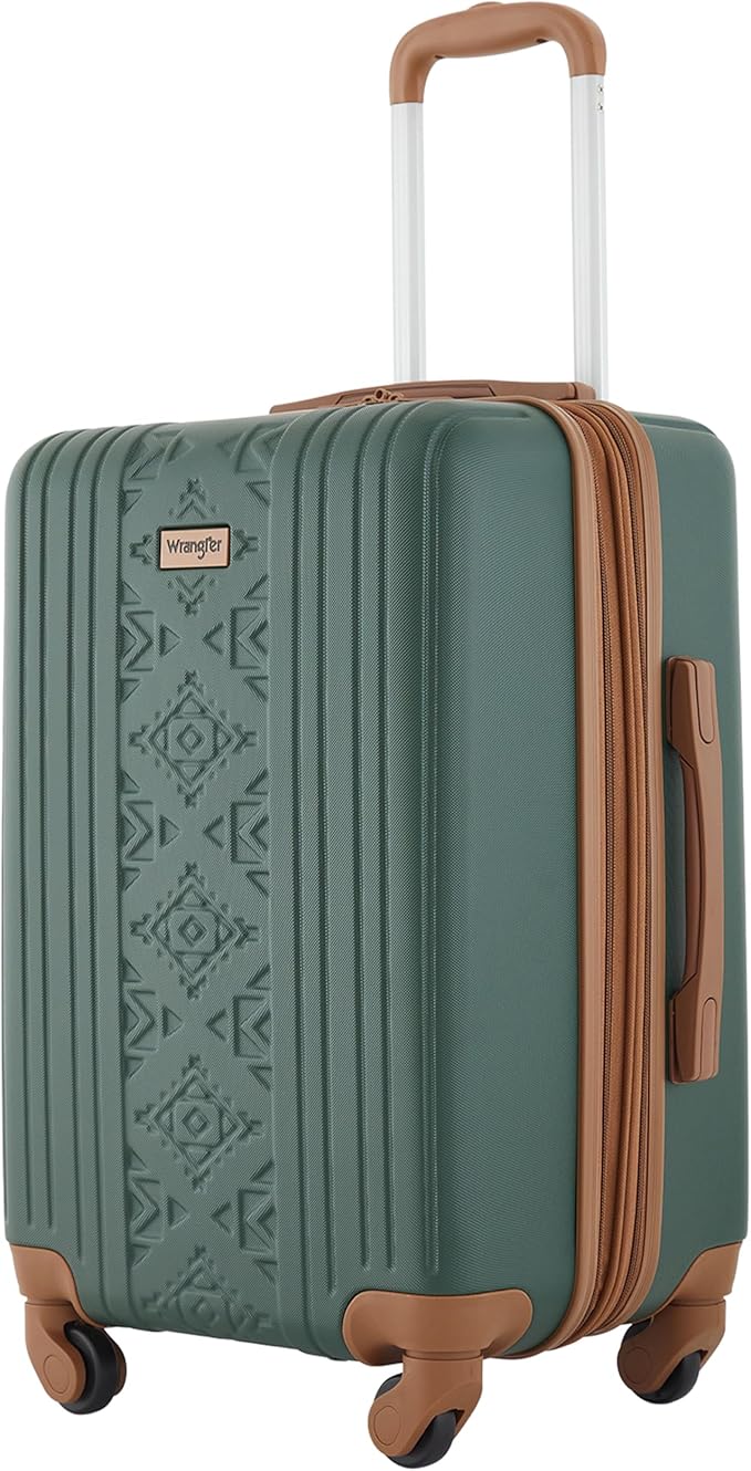Wrangler 22" and 18" Heartland 2-Piece Carry-On Luggage Set, Satin Moss