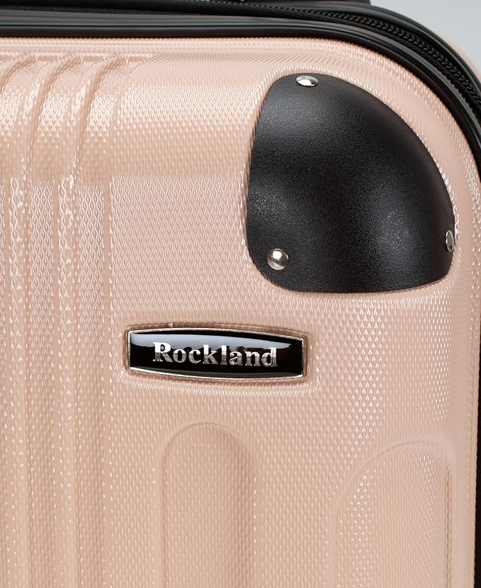 Rockland London Hardside Spinner Wheel Luggage, Champagne, 3-Piece Set (20/24/28)