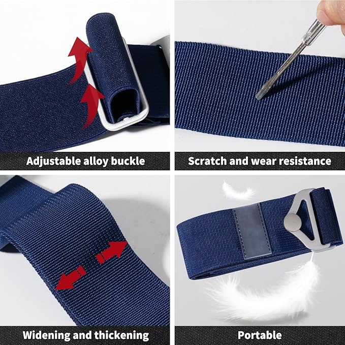 TOOVREN 2-in-1 Travel Belt for Luggage Straps Add a Bag Bungees Suitcase Luggage Strap Over Handle Suitcases Belt for Carry On Bag Adjustable Backpack Attachment Airport Travel Accessories Blue