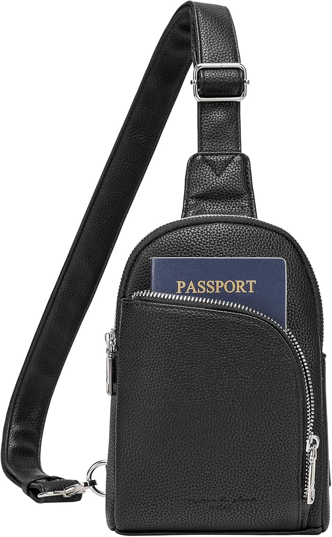 INICAT RFID Blocking Sling Bag, Anti Theft Crossbody Bag for Women, Travel Fanny Pack Style Purse, Vegan Leather