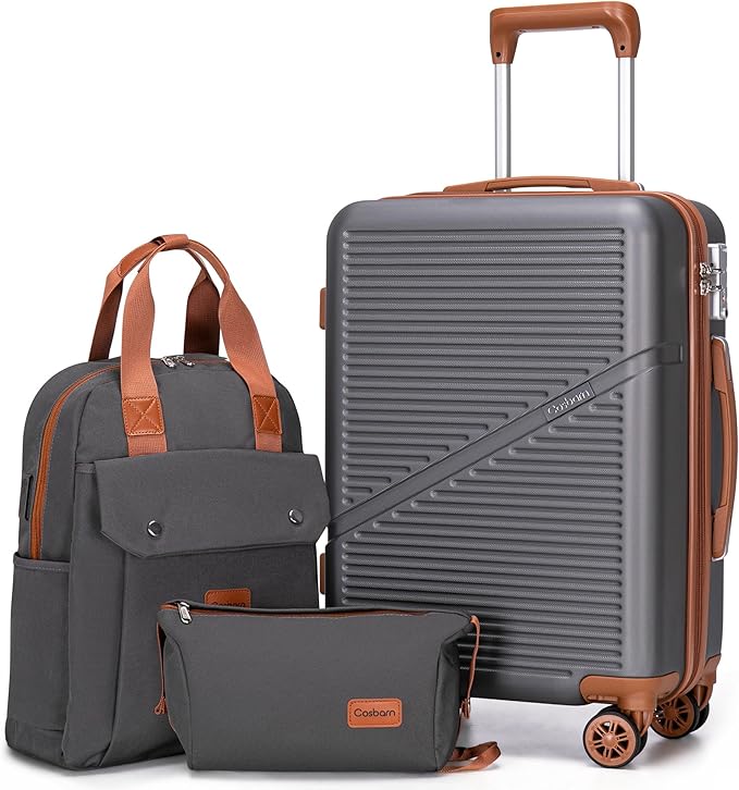 Carry On Luggage 22x14x9 Airline Approved, 20 Inch Carry on Suitcases with Wheels, ABS Lightweight Carry-on Luggage, Travel Suitcase Set with Wheels and TSA Lock